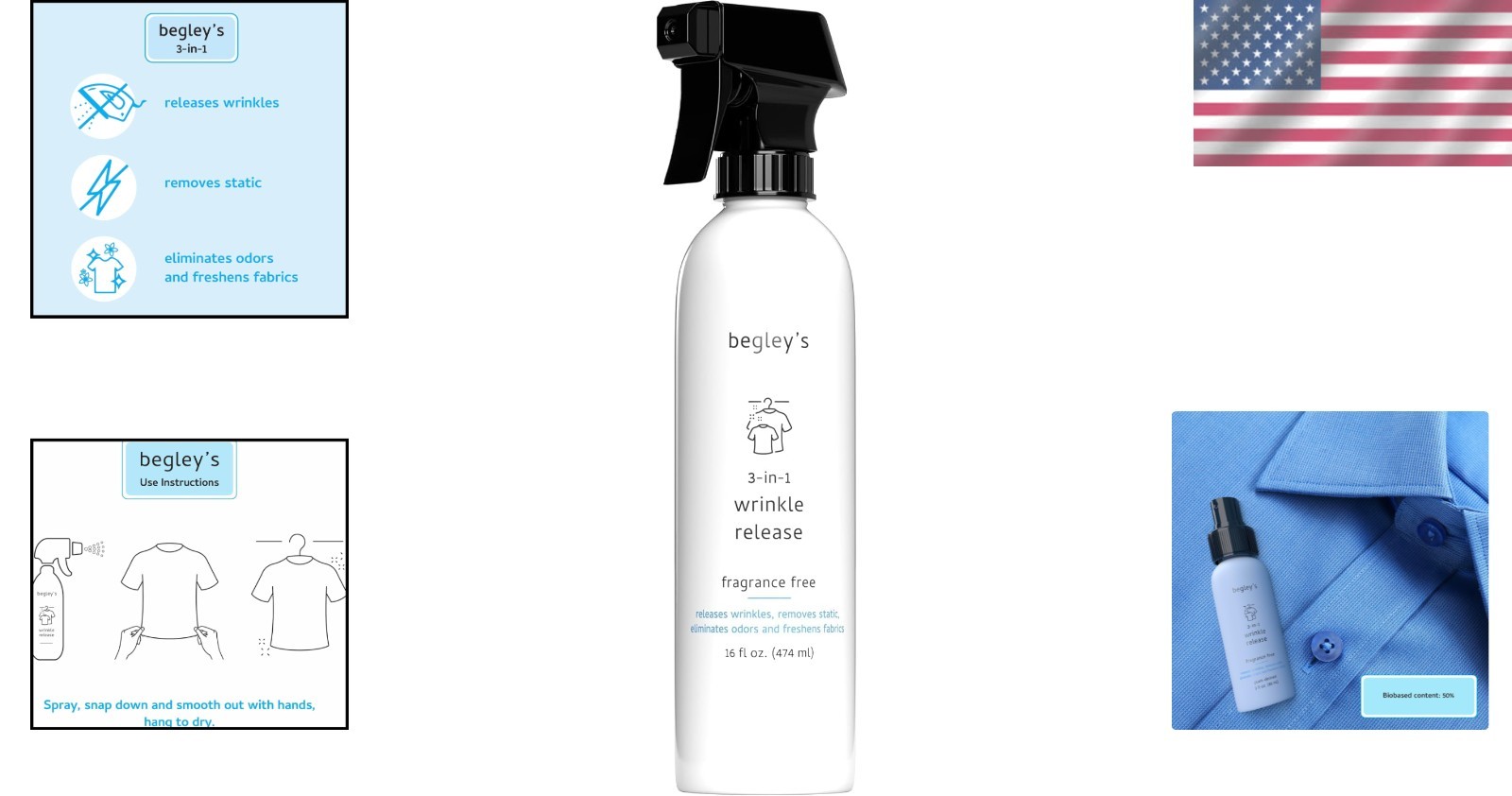 Quick Fix 16 oz Wrinkle Release Spray – Odor Eliminator & Fabric Refresher