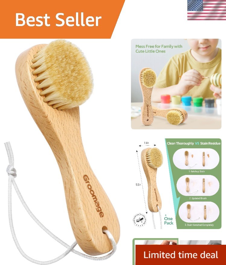 Soft Bristle Cleaning Brush for Fabrics – Gentle Stain Removal with Beech Handle