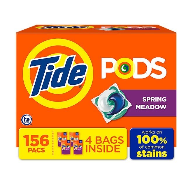 Tide PODS Laundry Detergent Pacs, Spring Meadow, Free Shipping – Choose Your Ct.