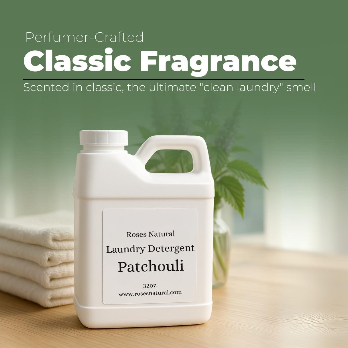Patchouli Laundry Detergent, HE Safe, Musky Patchouli Scented, All-Natural
