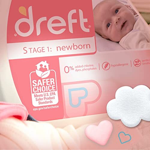 Dreft Stage 1: Newborn Baby Liquid Laundry Detergent, 114 loads, 165 fl oz