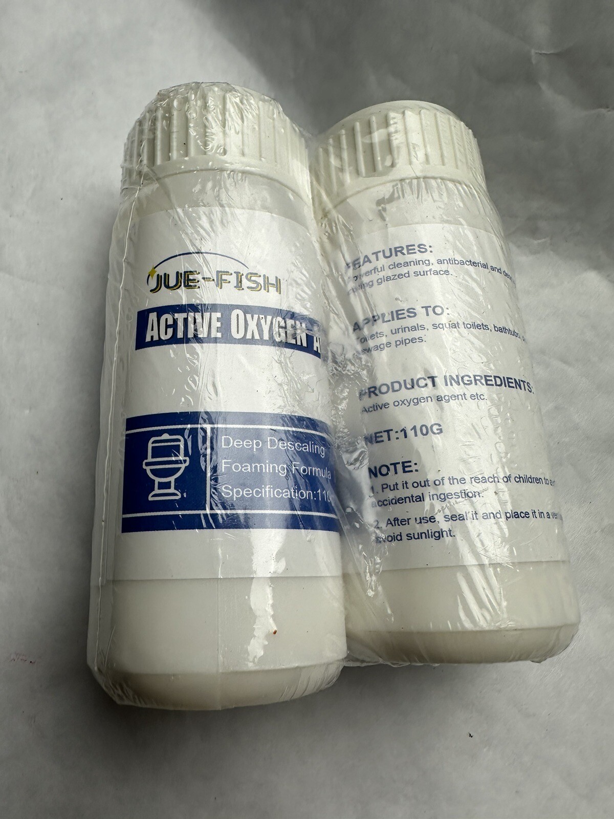 2 Pack Multifunction Toilet Active Oxygen Agent 110g Toilet Cleaner Foam Powder