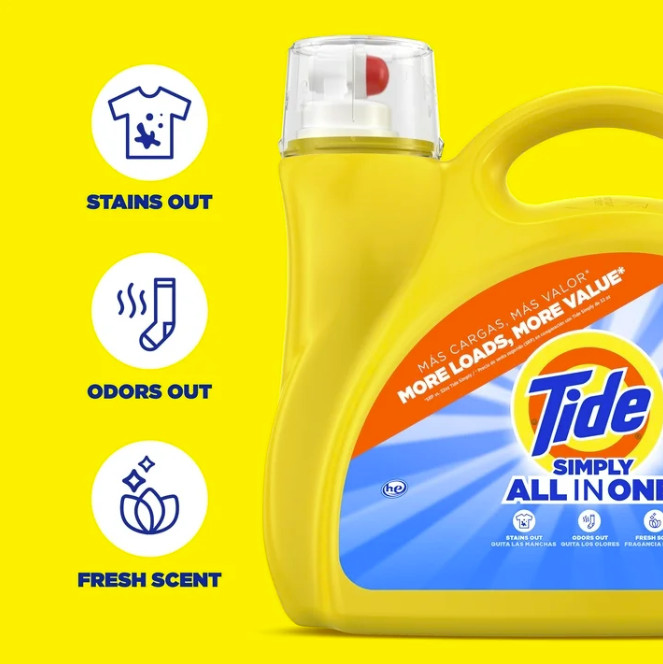 ( 3 Pack ) Tide Simply All-in-One Liquid Laundry Detergent, 182 fl oz, 138 Loads