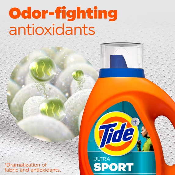 Sport Liquid Laundry Detergent, Advanced Sweat + Stain Fighter, 92 fl oz, 65 Loa