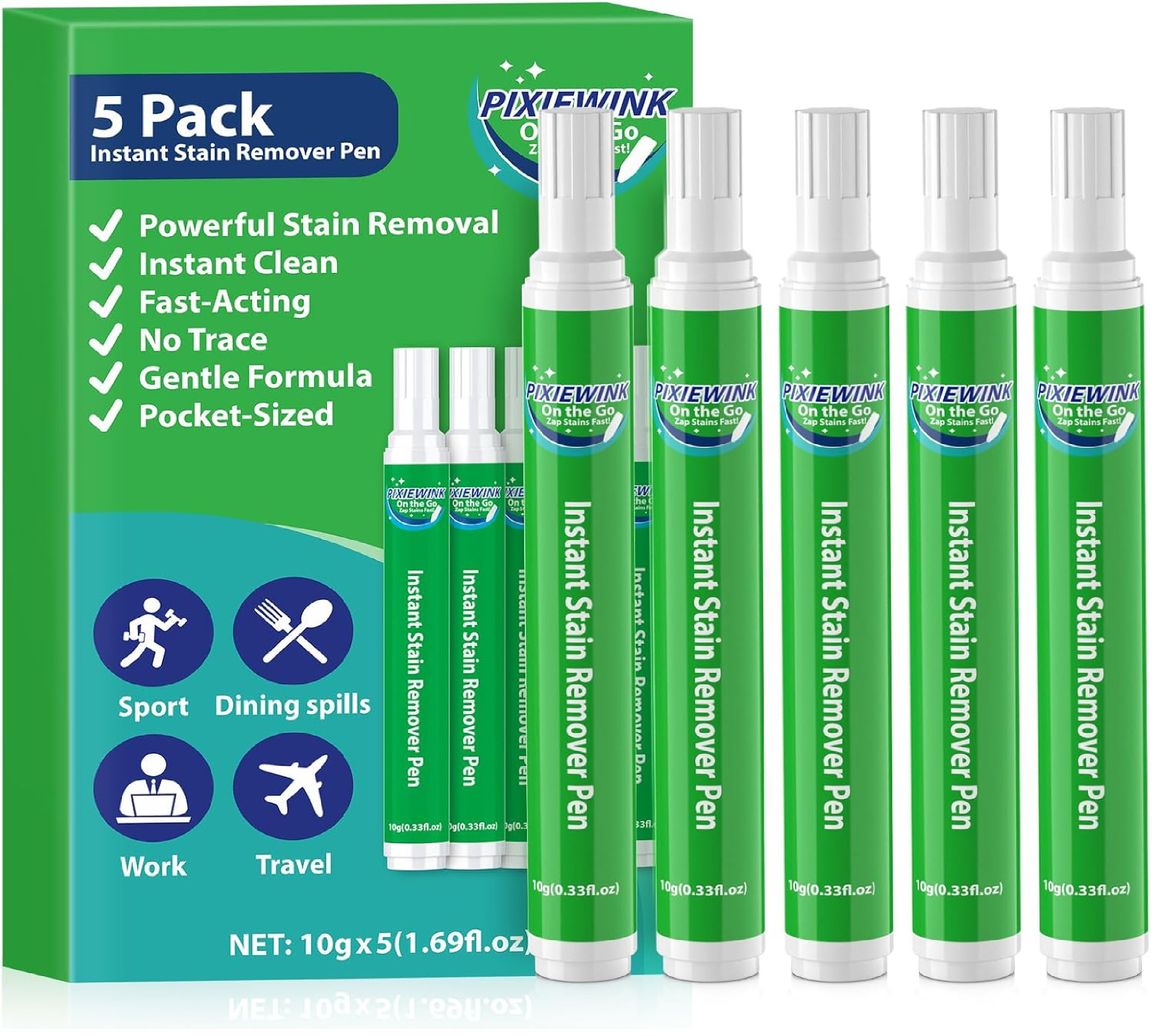 Stain Remover Pens for Clothing, 5 Pack – Instant Stain Removal Pen for Clothes,