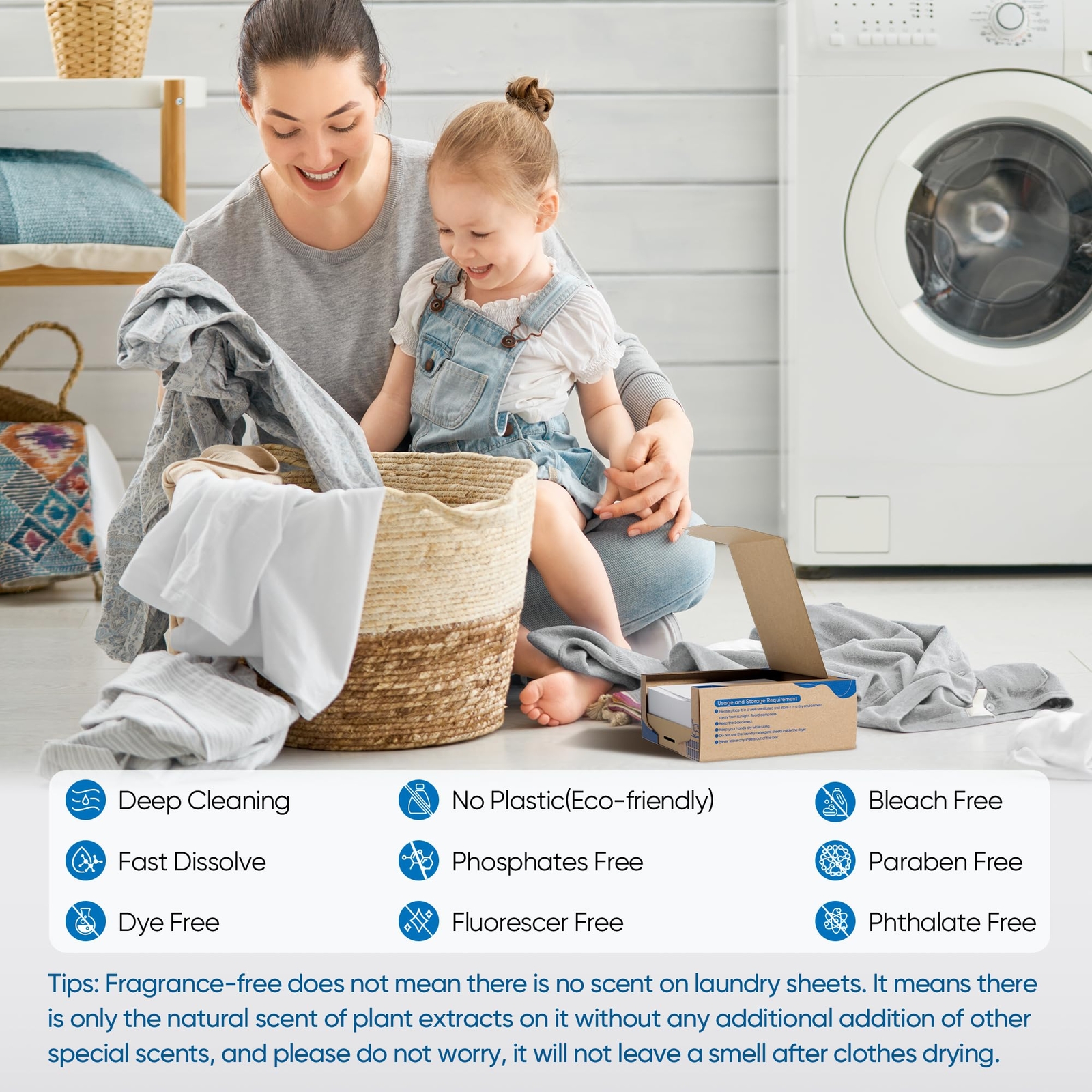 Fragrance Free Laundry Detergent Sheets Travel Eco-friendly 300 Loads Fisroa …