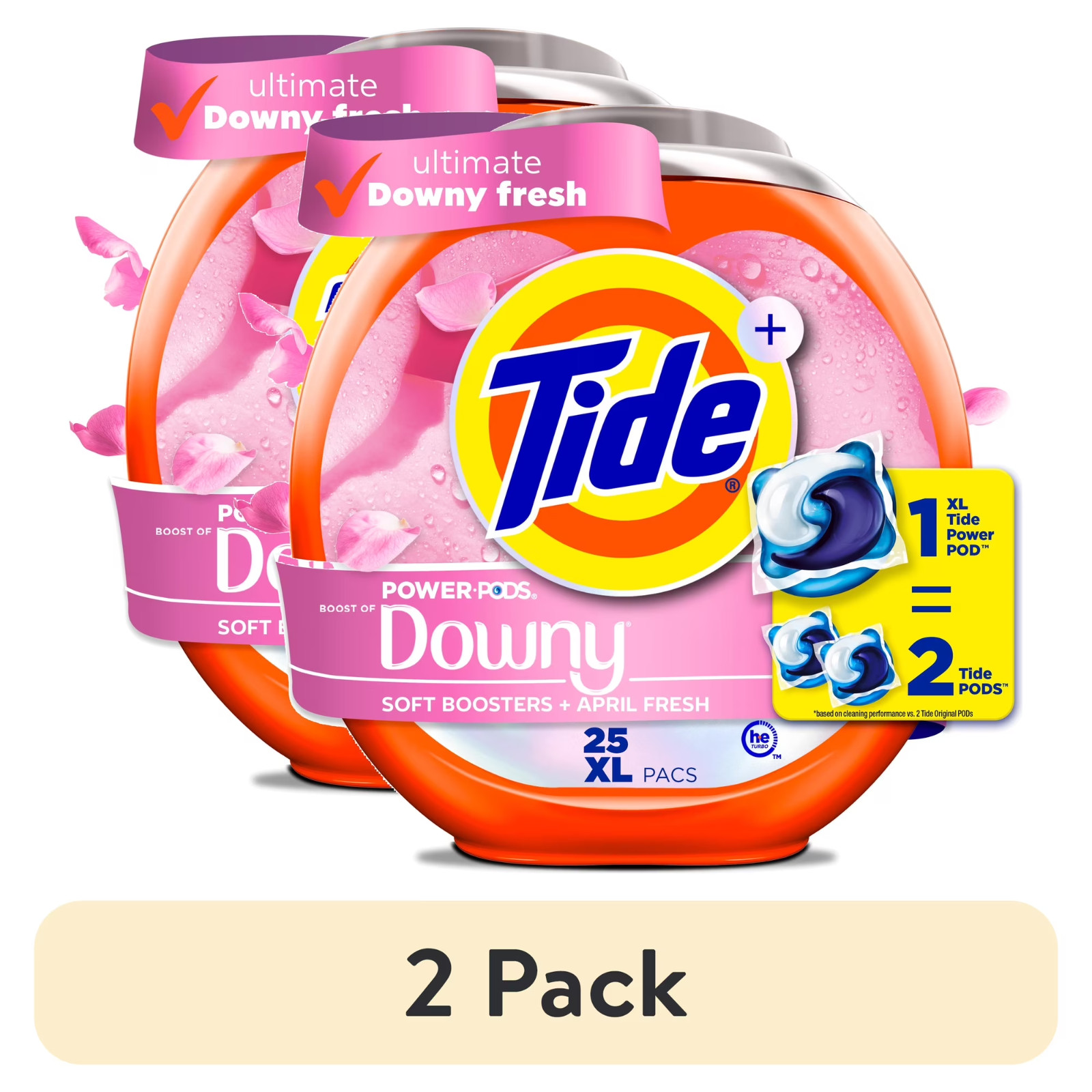 [BIG DEAL] 2 Pack Tide Power PODS with Downy April Fresh Laundry Detergent 25 Ct