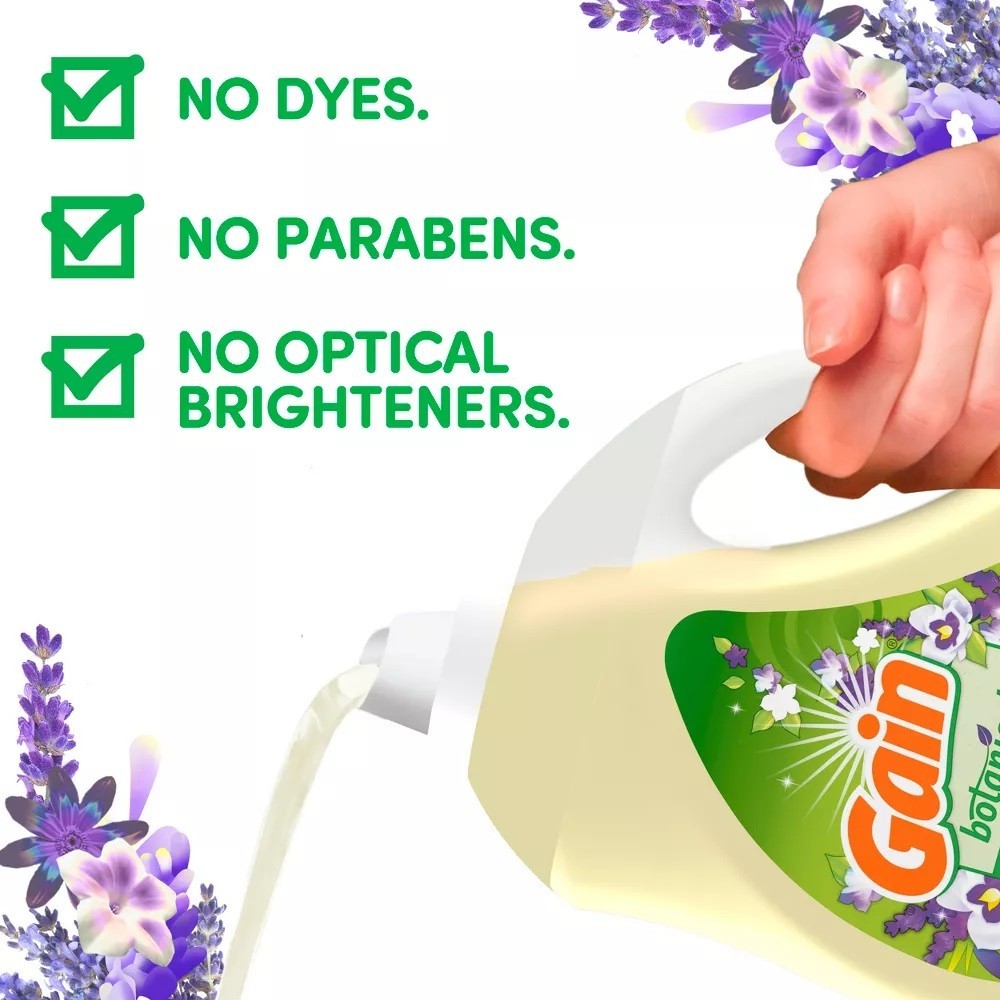 Gain White Tea & Lavender Botanicals Liquid Laundry Detergents 81 Loads – 107oz