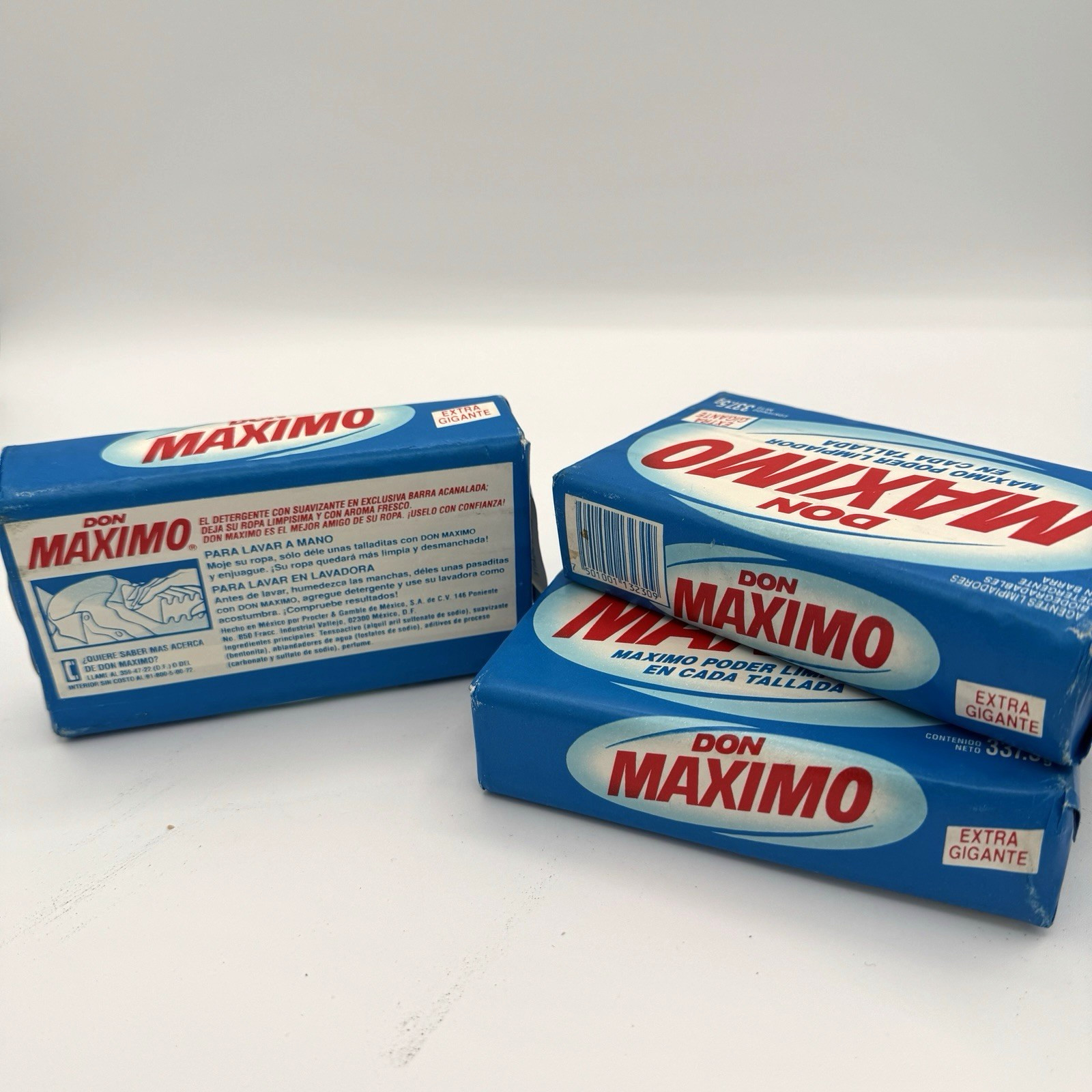 Don Maximo Extra Gigante Vintage Laundry Bar Soap Detergent Mexico Lot 3 bars