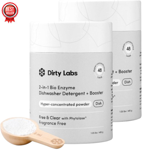 Dirty Labs Dishwasher Detergent Booster Scent Free 96 Loads Ultra Clean 2 lb