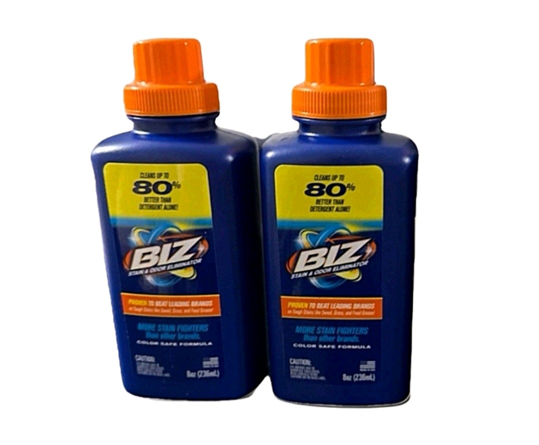 🧡 BIZ 🧡 (2-PACK) 8 Fl. Oz. 🫧 ●STAIN & ODOR ELIMINATOR● 🫧 Laundry 🫧 Booster.