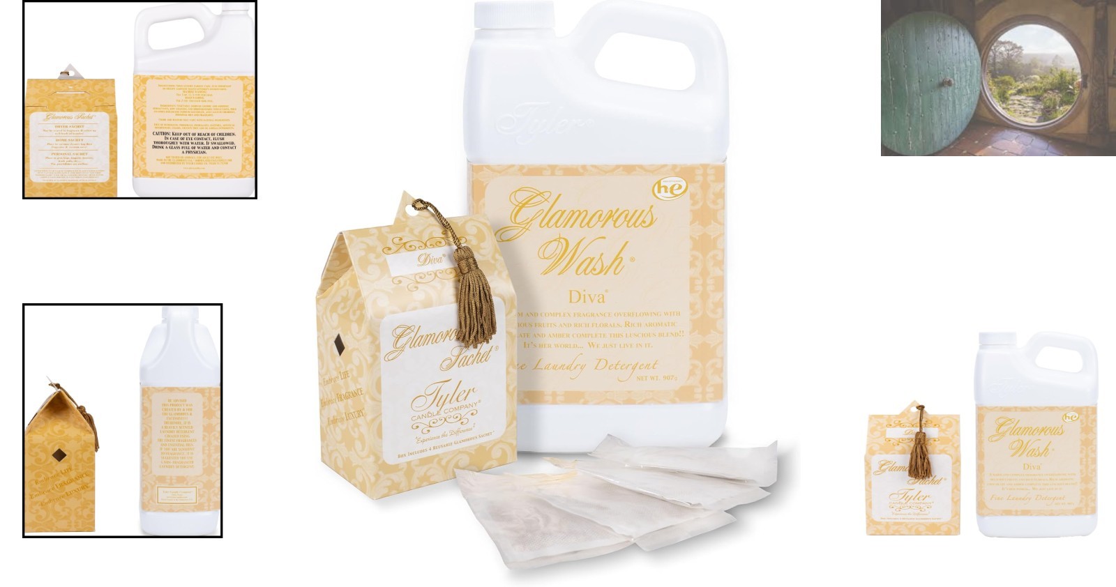TYLER Glamorous Wash: Diva Scent 32 oz Liquid Detergent with Fresh Dryer Sachets
