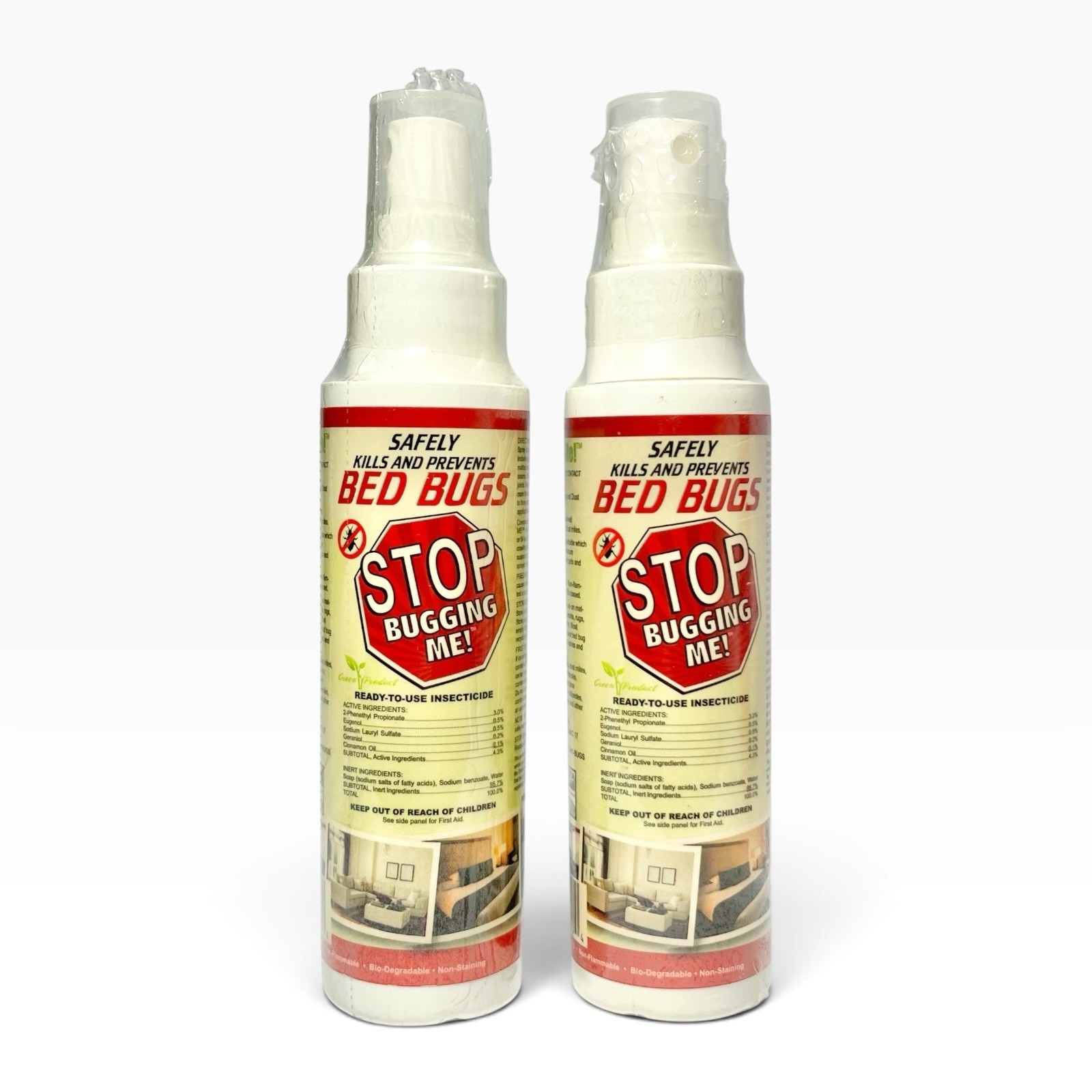 Stop Bugging Me Pump Spray for Bed Bugs & Mites, Set of 2 New Sealed 3oz