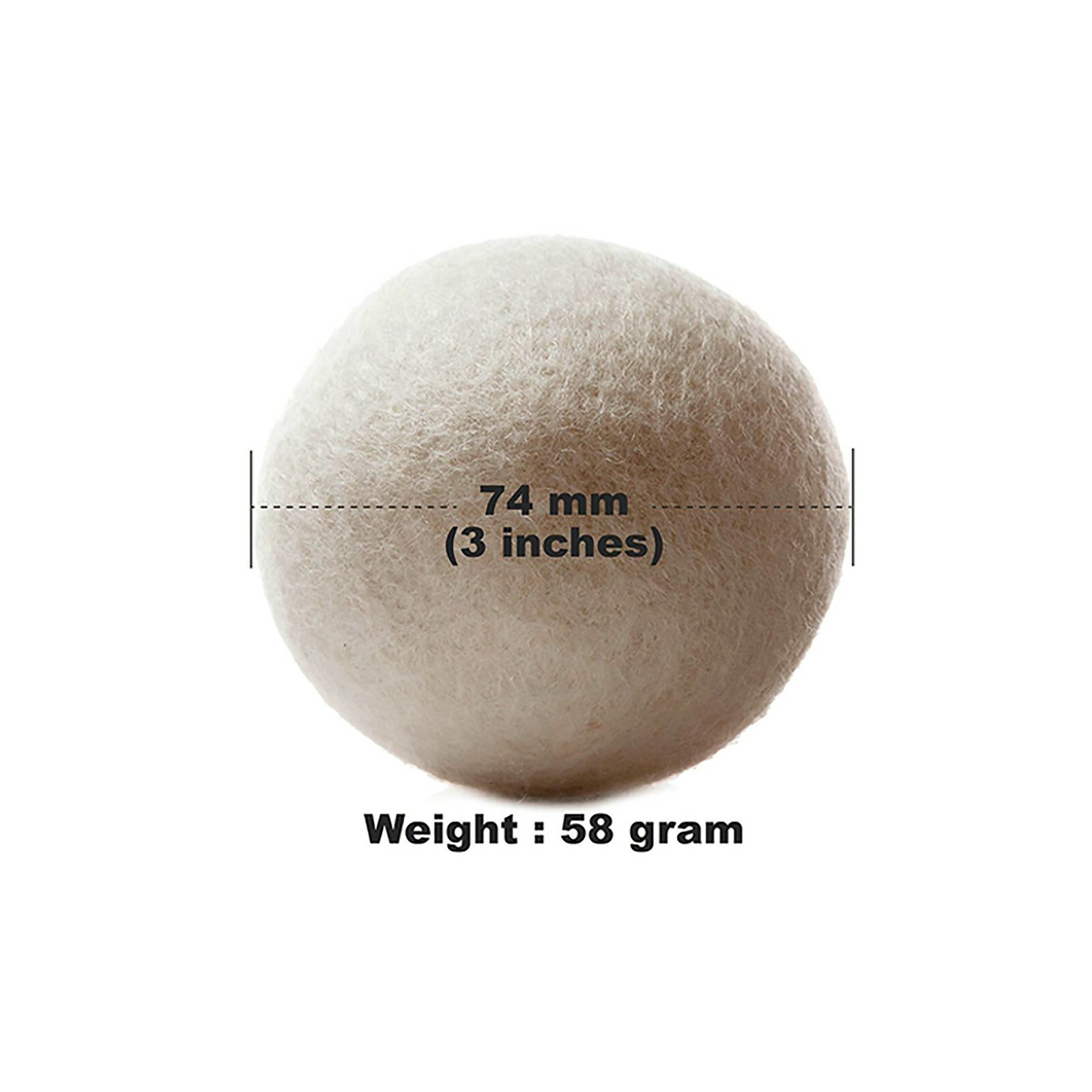 EcoJeannie Wool Dryer Balls- 100% Virgin New Zealand Wool, XL, 8 Pack
