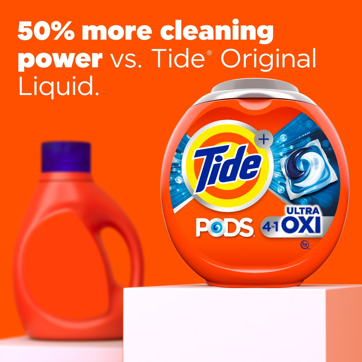 2 Pack Tide PODS Ultra Oxi Laundry Detergent Pacs 57Ct Stain Remover Power Clean