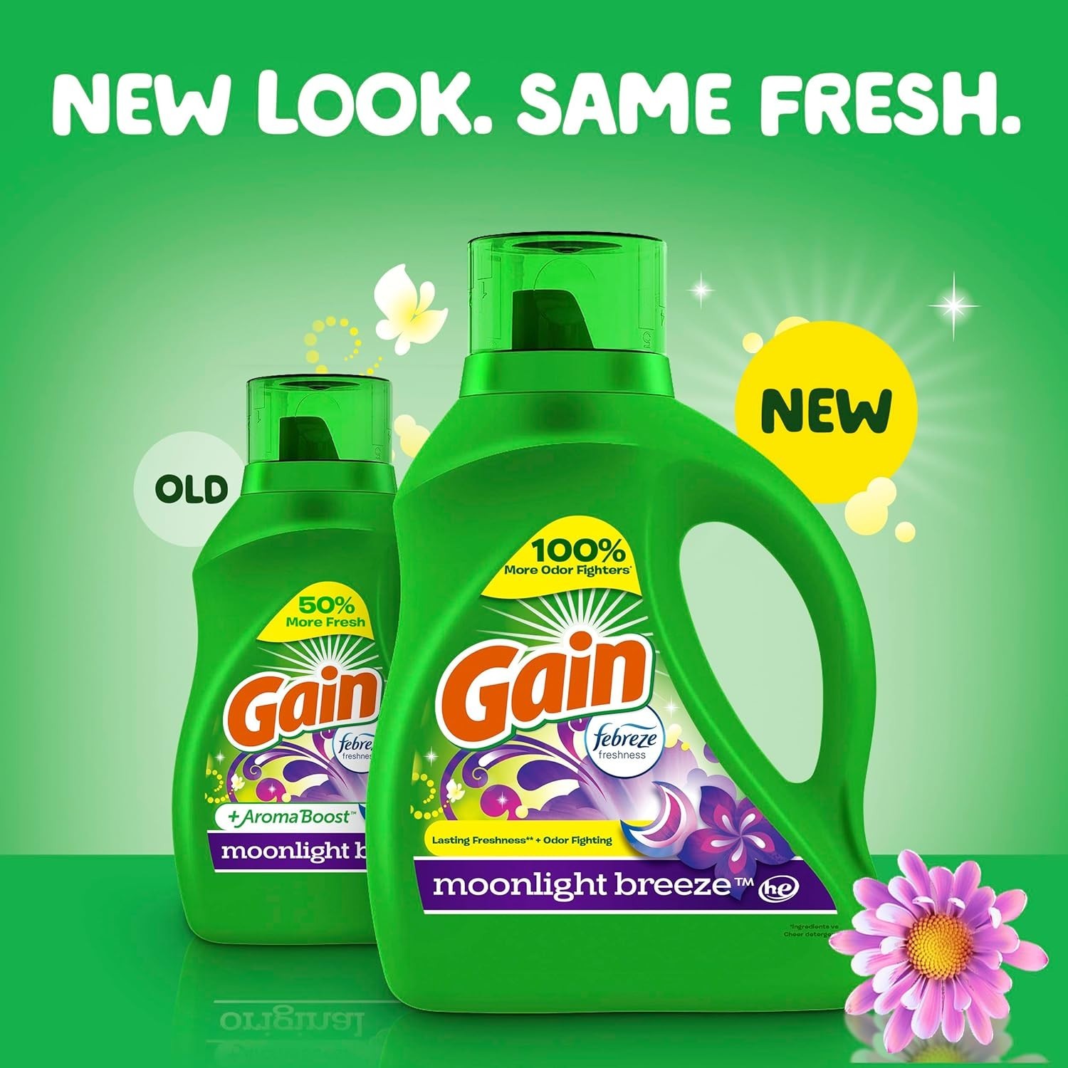 Gain + Aroma Boost Liquid Laundry Detergent, Moonlight Breeze Scent, 107 Loads,