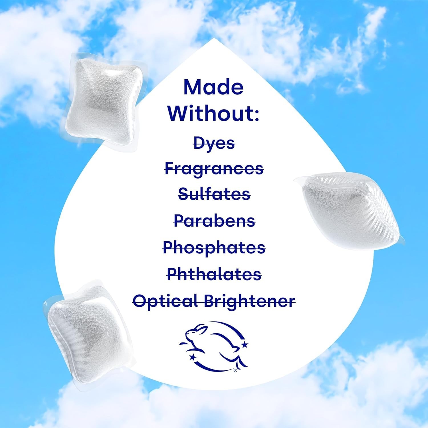 Gentle Unscented Fabric Softener Pods, 64 Count – Soft & Sustainable Solution