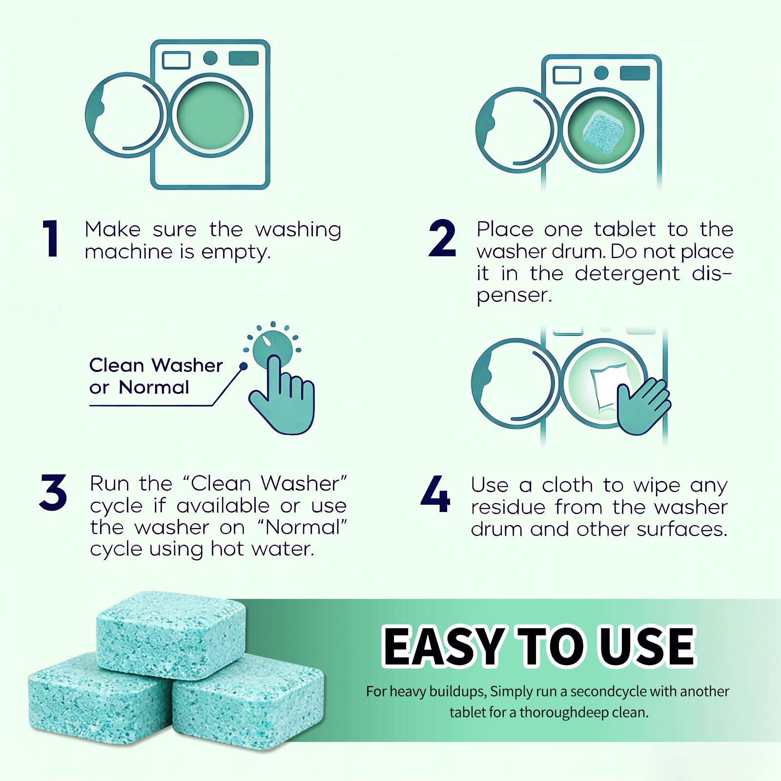 SOPAMI Washing Machine Cleaner Tablets 24-Pack (12 12 Count (Pack of 2), 2P