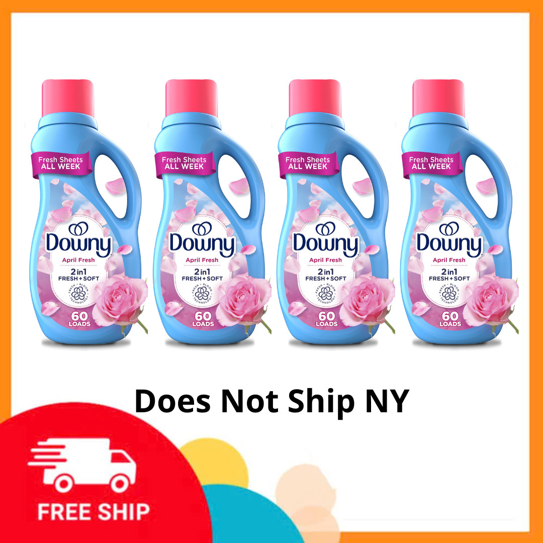 Pack of 4 Downy Liquid Fabric Softener, April Fresh Scent, 44 fl oz, 60 Loads