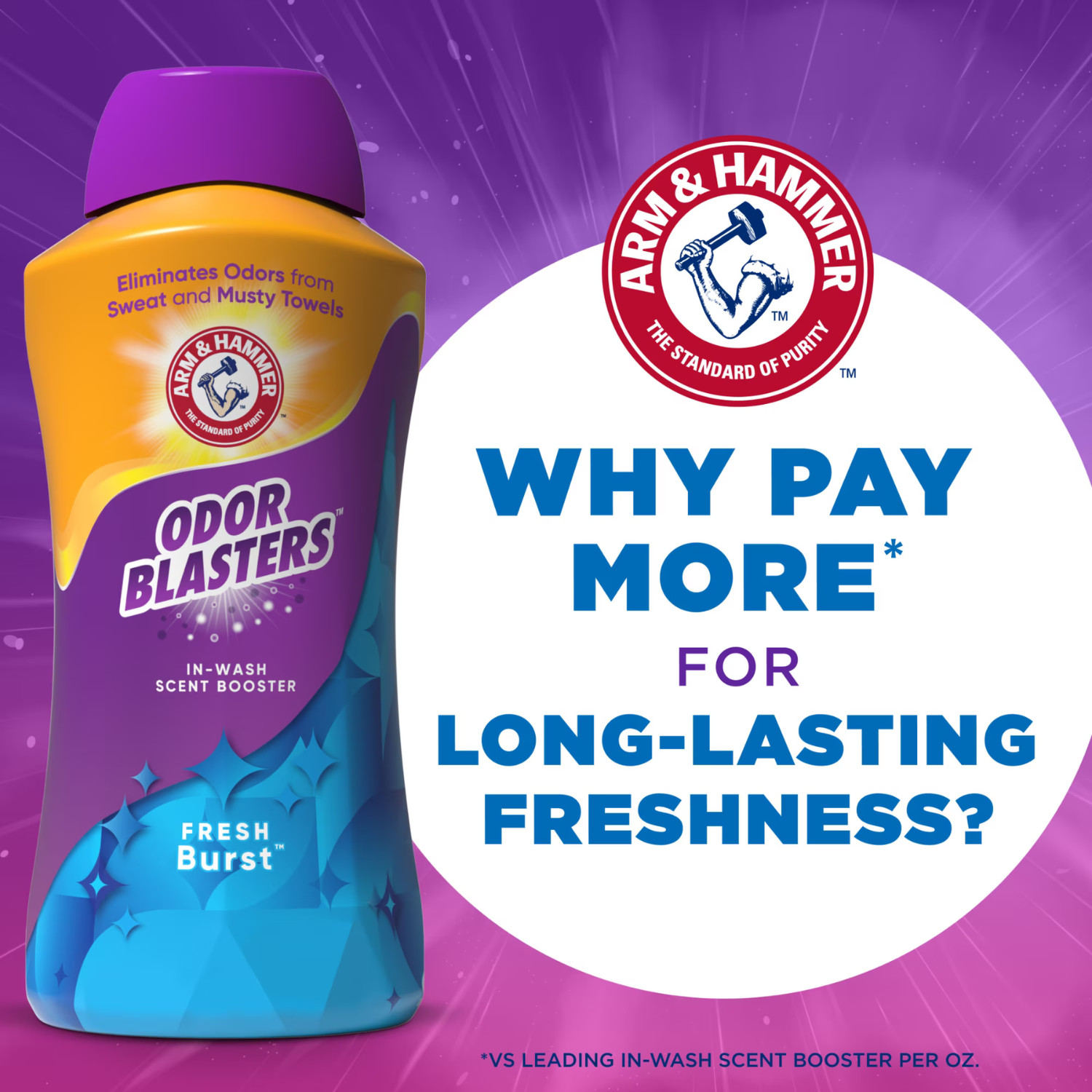 ARM & HAMMER Odor Blasters In Wash Scent Booster Fresh Burst 45 Oz, 4 Pack