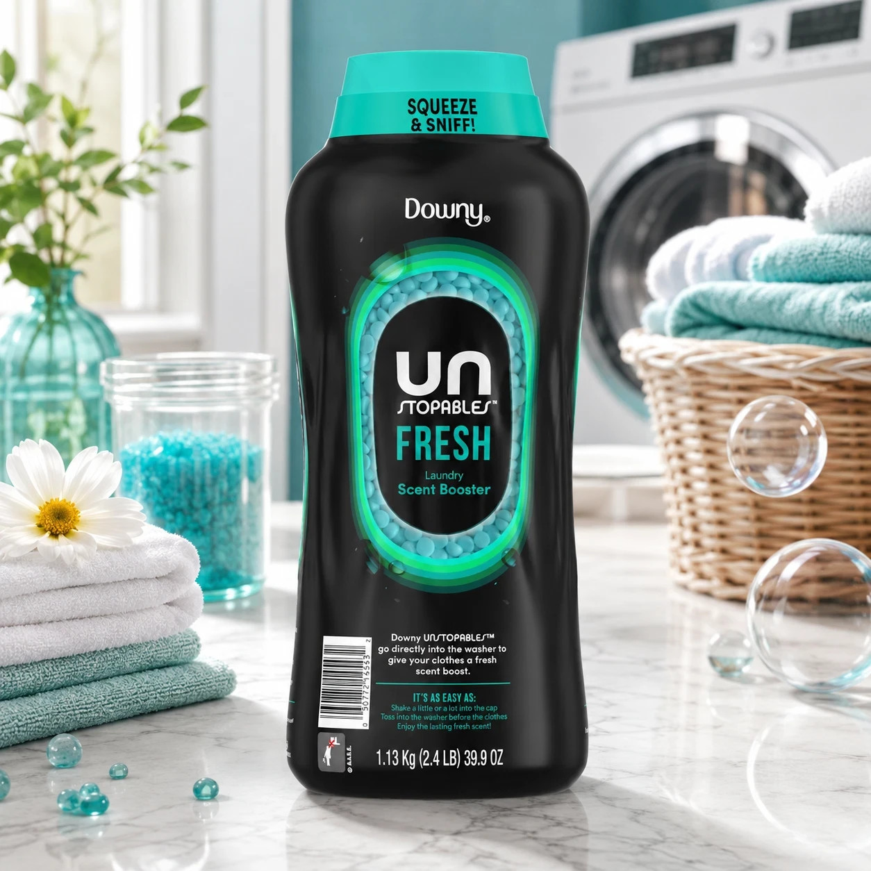 Downy Unstopables In-Wash Scent Booster Beads, Fresh (39.9 oz)