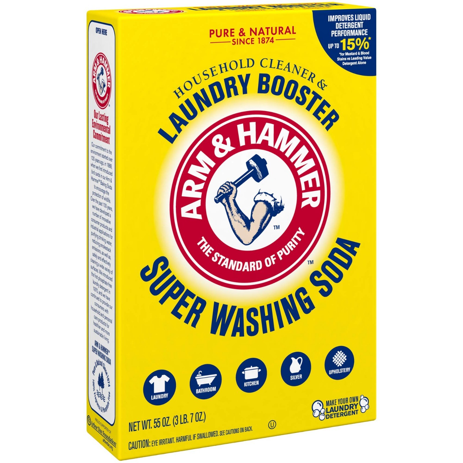 Super Washing Soda Household Cleaner & Laundry Booster, 55 oz – Pack of 2