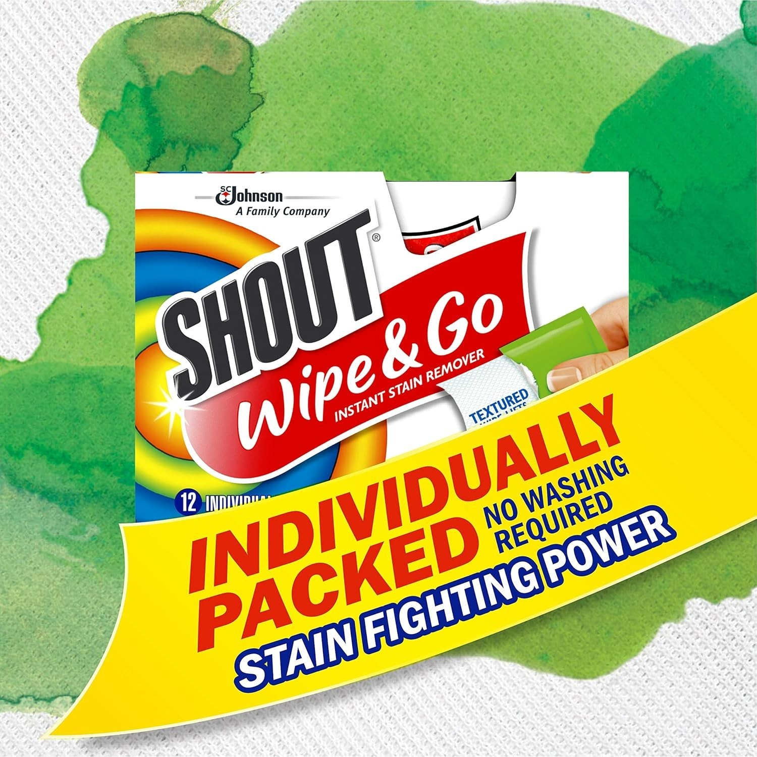 Shout Wipes, Wipe and Go Instant Stain Remover, Laundry Stain and Spot Remove…