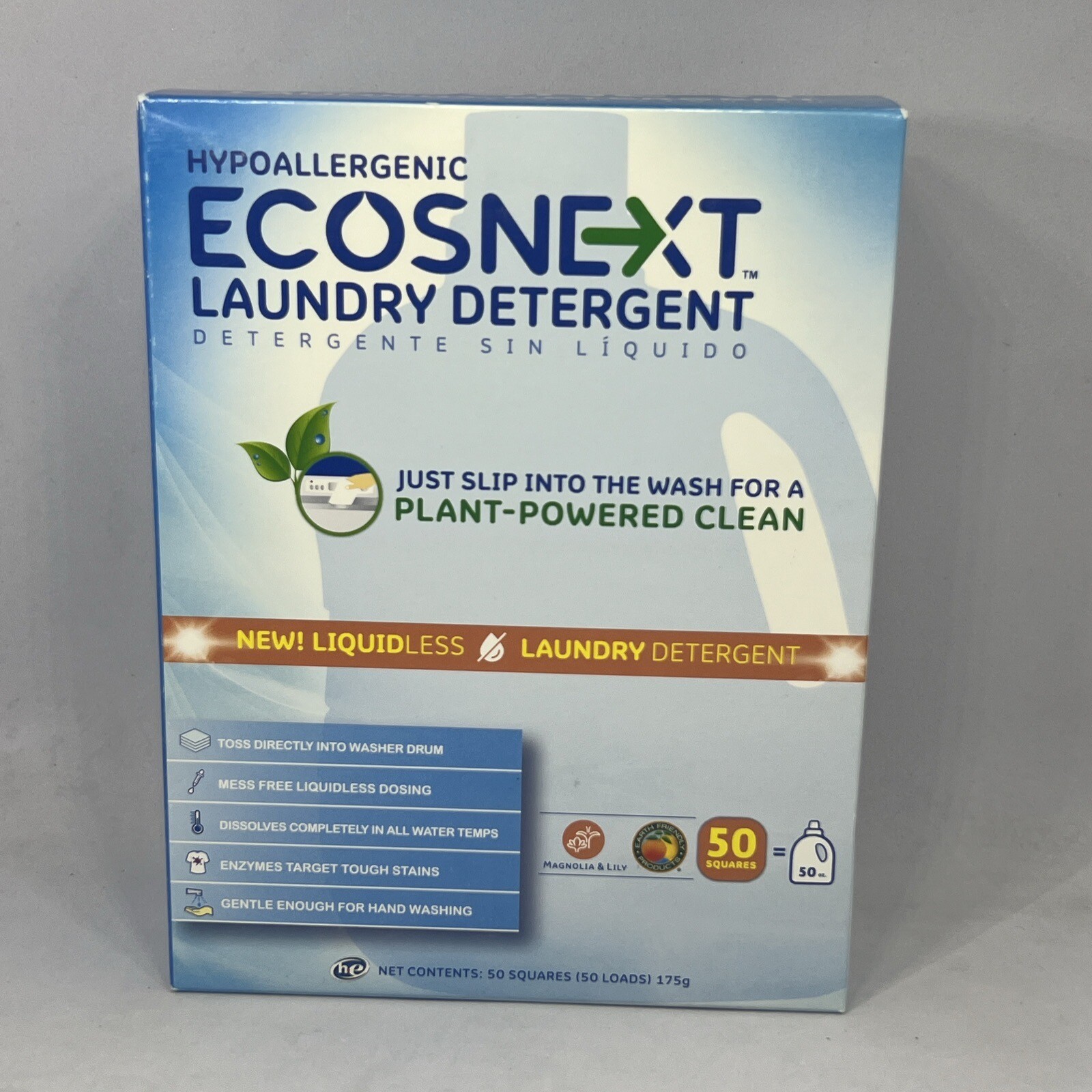 Ecosnext Liquidless Laundry Detergent Magnolia & Lily 50 Squares