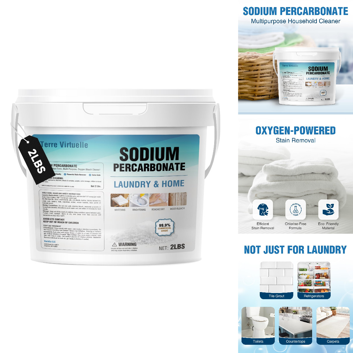Terre Virtuelle Sodium Percarbonate Oxygen Bleach Powder Laundry Booster