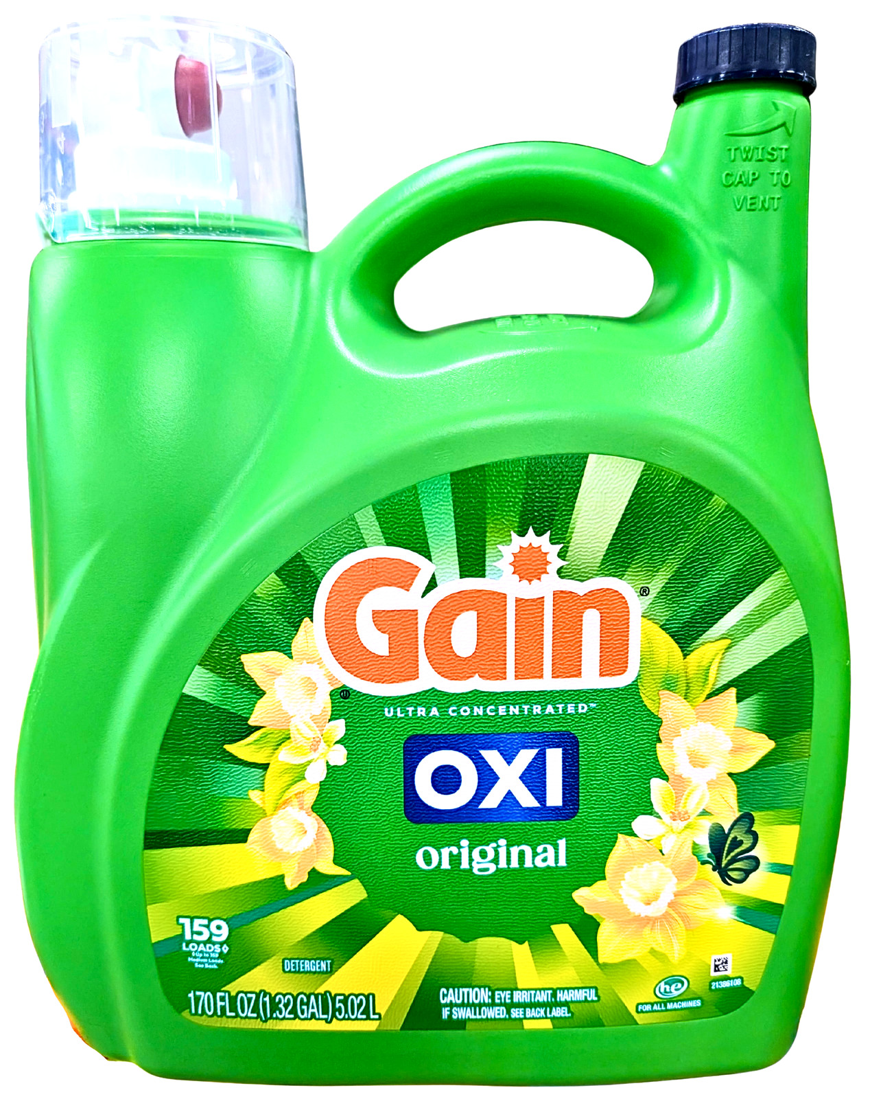 Gain + Oxi Liquid Laundry Detergent Original 159 Loads 170 Fl Oz