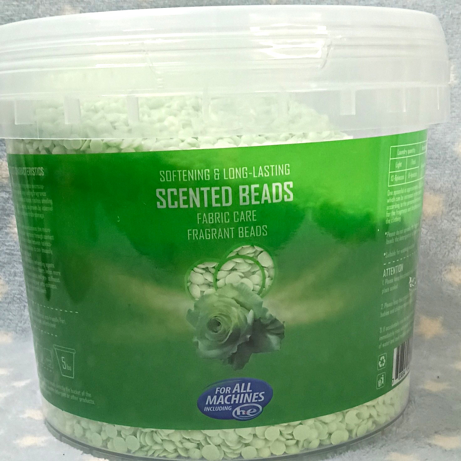 Fresh Scent Long-Lasting Fabric Softener Beads HE Compatible 5 lb Green