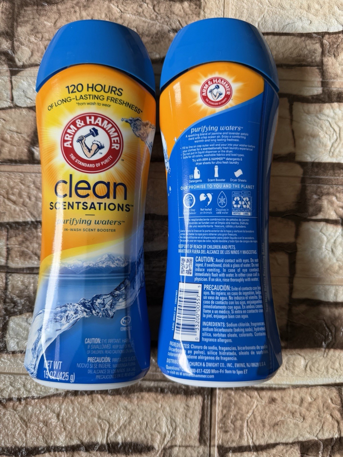 (2) Arm & Hammer Clean Scentsations in-Wash Scent Booster Purifying waters