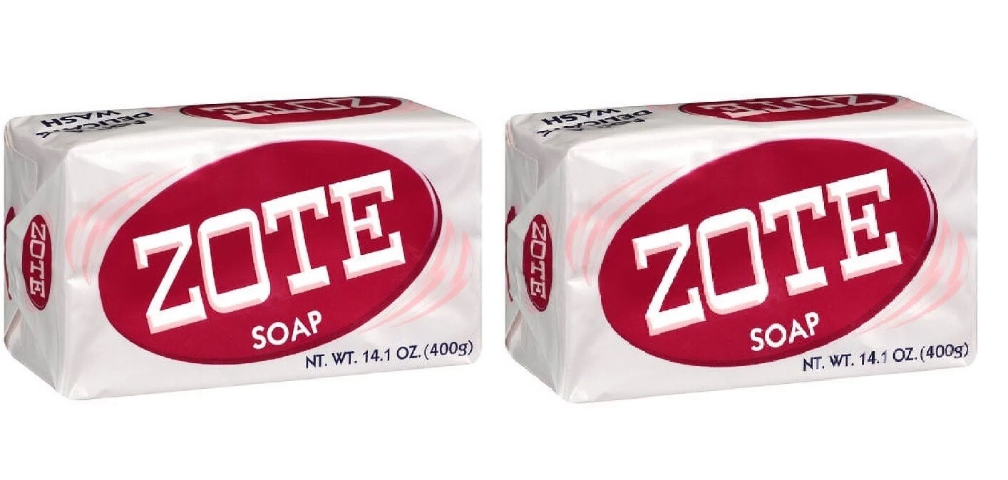 2 Pack of Zote Laundry Soap Bar Pink 14.1 oz (400gr)