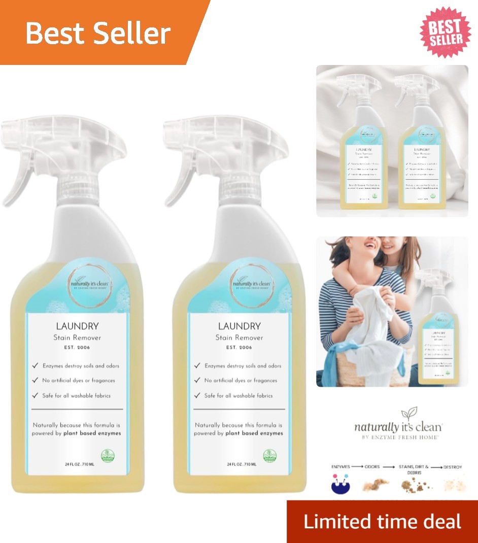 Powerful Natural Stain Remover Spray – Biodegradable & Hypoallergenic 48 oz Pack