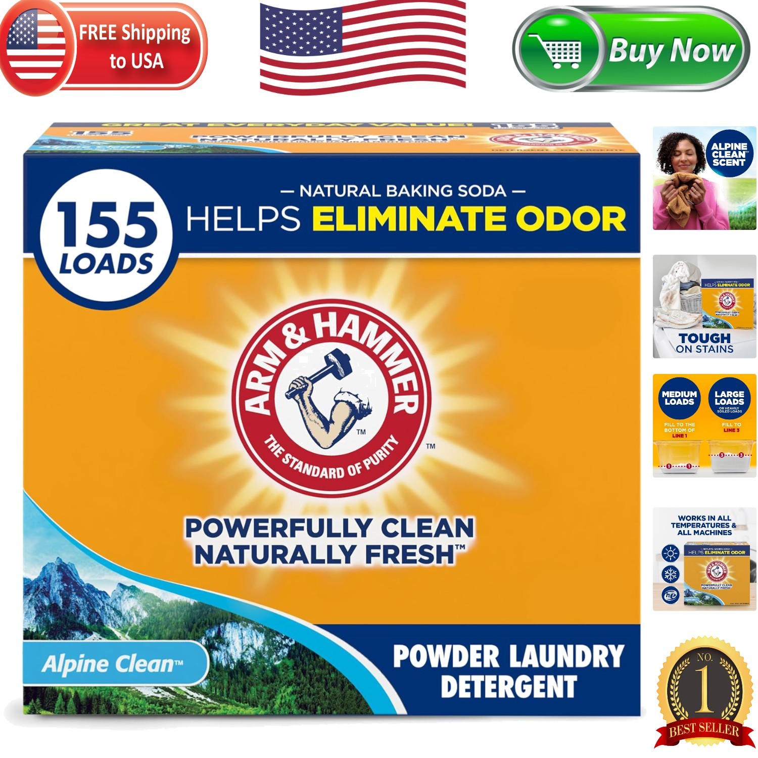Value Pack: 9.56 lb Powder Laundry Detergent – Alpine Clean, Tough Stain Removal