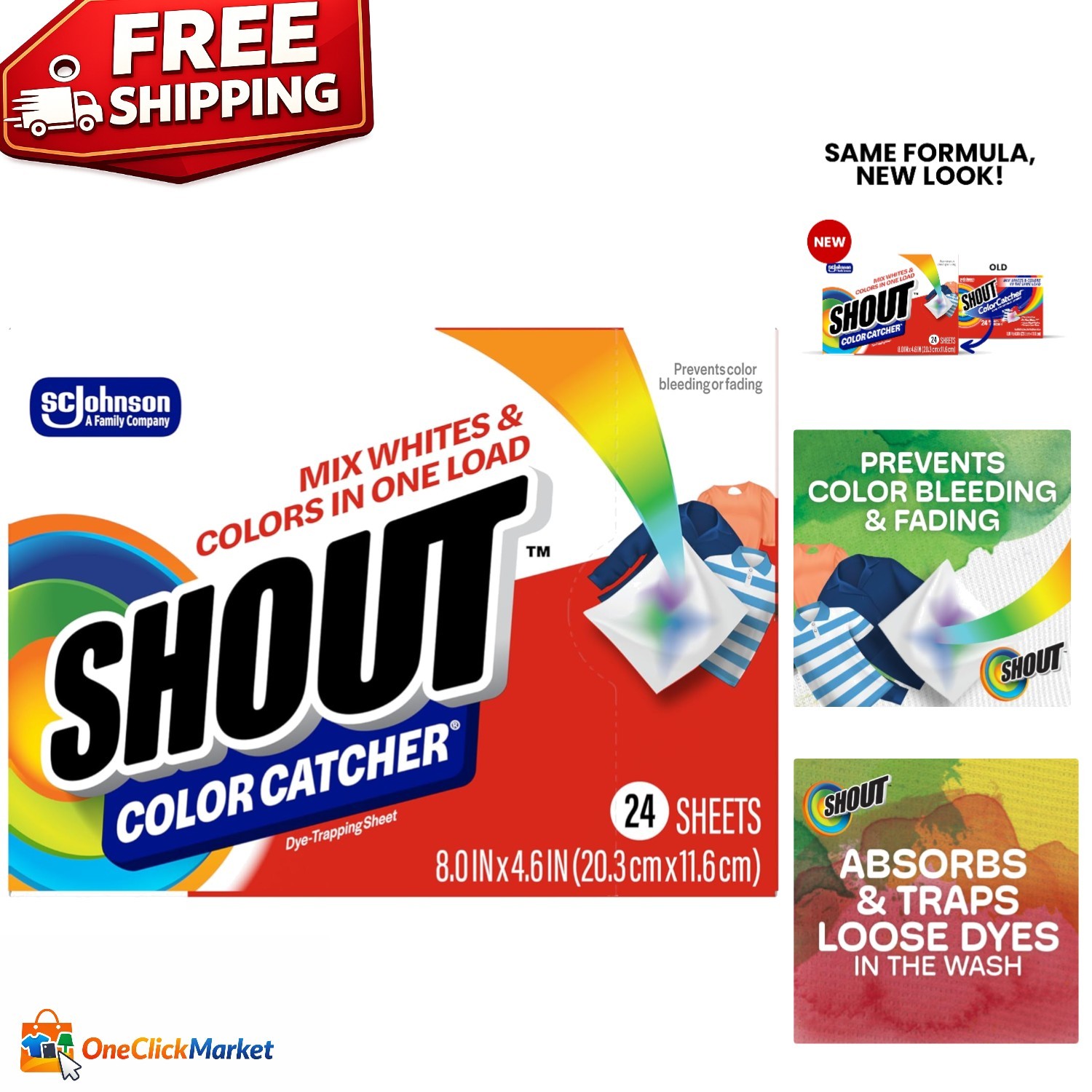 24 Pack Color Catcher Dye-Trapping Sheets for Mixed Washes – Easy Laundry Care