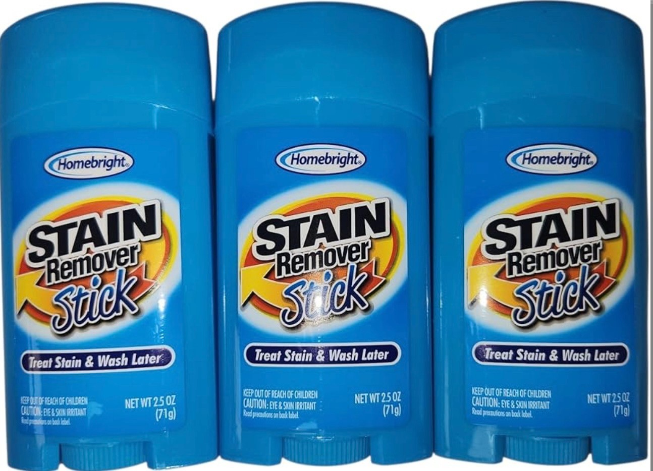 Lot of 3 Home bright Stain Remover Stick 2.5 oz – treat stain & wash later new