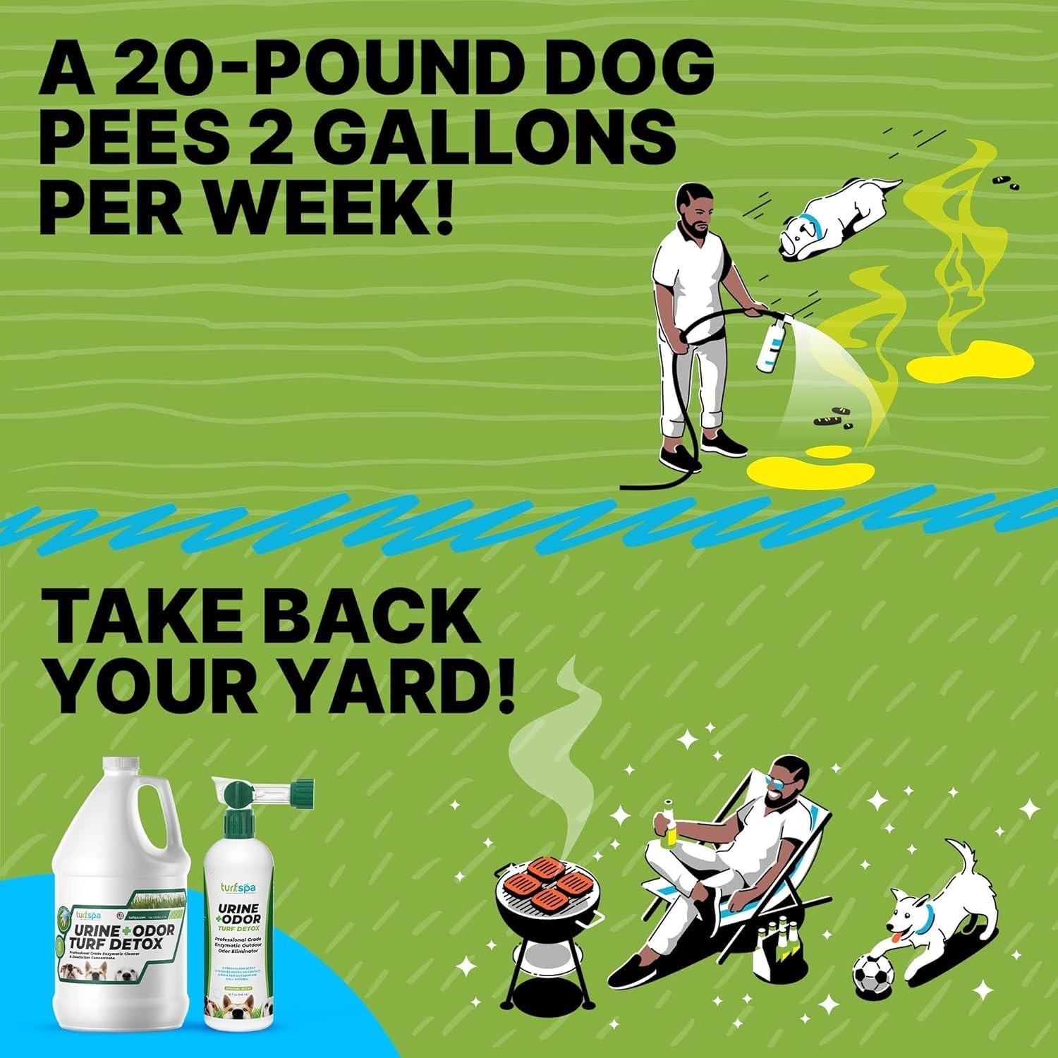 TurfSpa Urine Odor Turf Detox 2x 32oz Enzyme Cleaner Eliminator for Artificial T