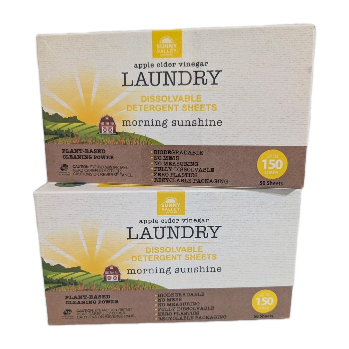 Sunny Valley Orchard 2 Boxes Dissolvable laundry sheets Up to 300 Loads-Sunshine
