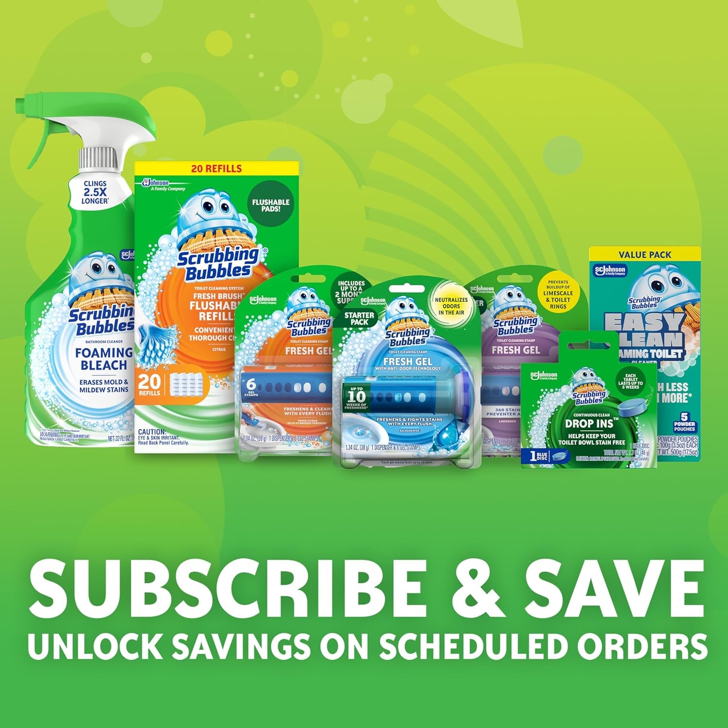 Scrubbing Bubbles Continuous Clean Toilet Drop-Ins, Septic-Safe, 3ct