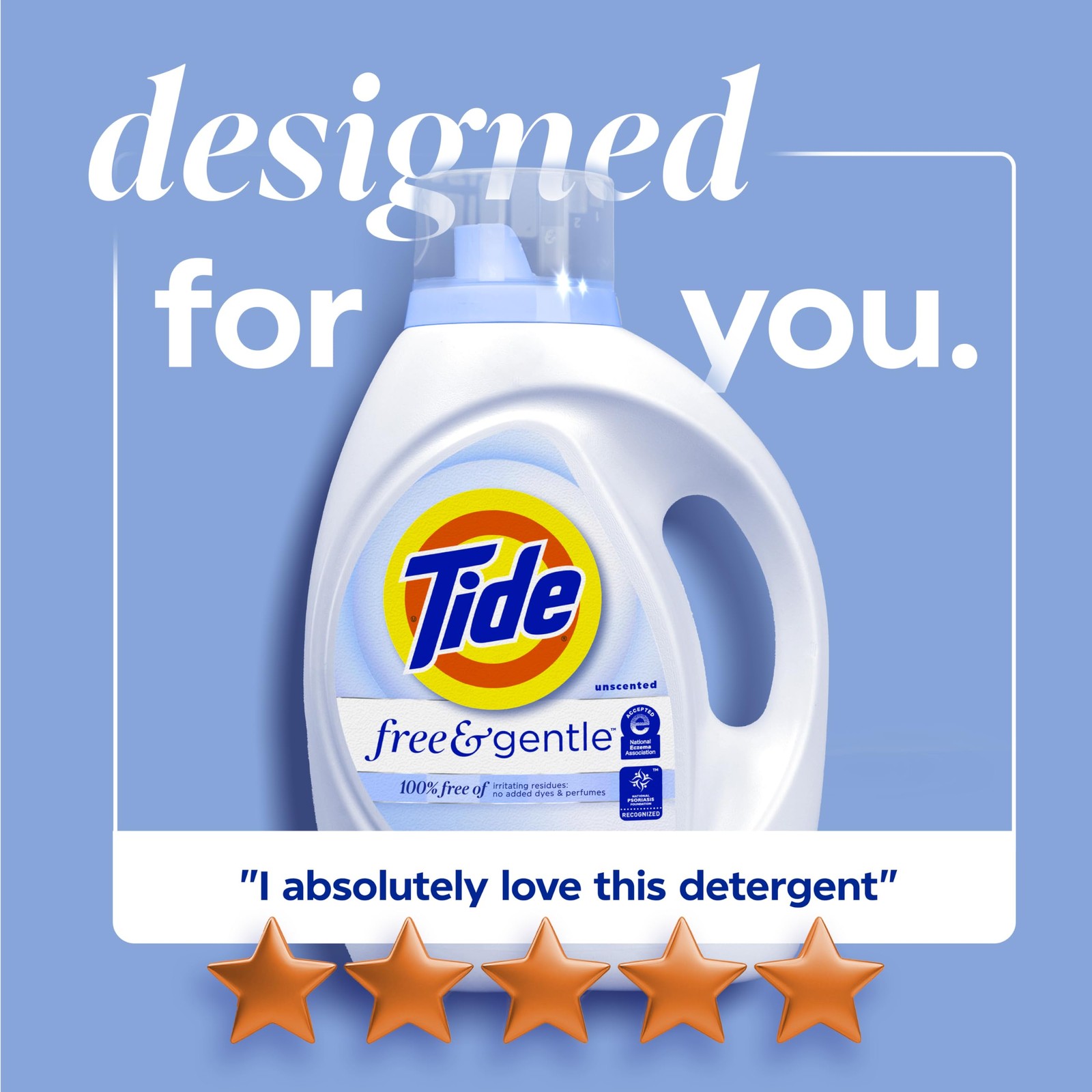 Tide Free & Gentle Liquid Laundry Detergent, 64 84 Fl Oz (Pack of 1), linen