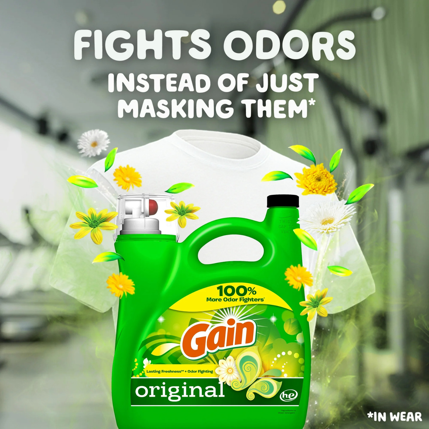 (2 Pack) Gain Original HE Laundry Detergent 107 Loads 154 -fl oz
