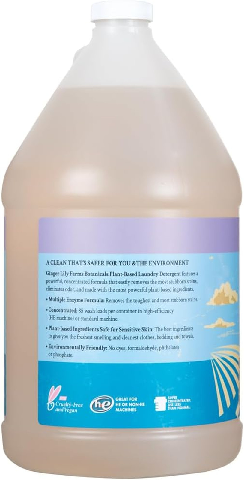 Liquid Laundry Detergent Plant-Based Lavender Concentrated Formula HE Compatible