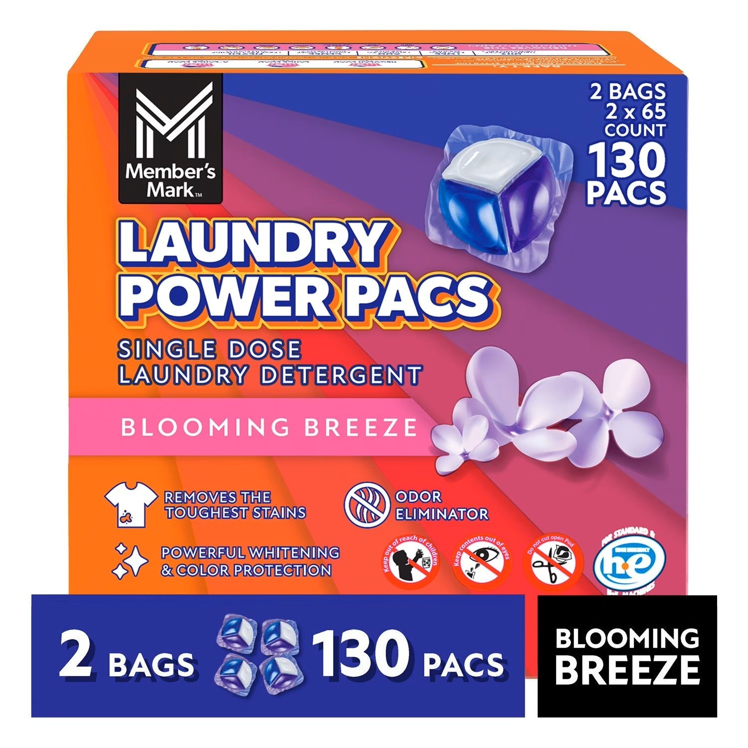 Member’s Mark Laundry Detergent Power Pacs, Blooming Breeze,130 ct. Great Price