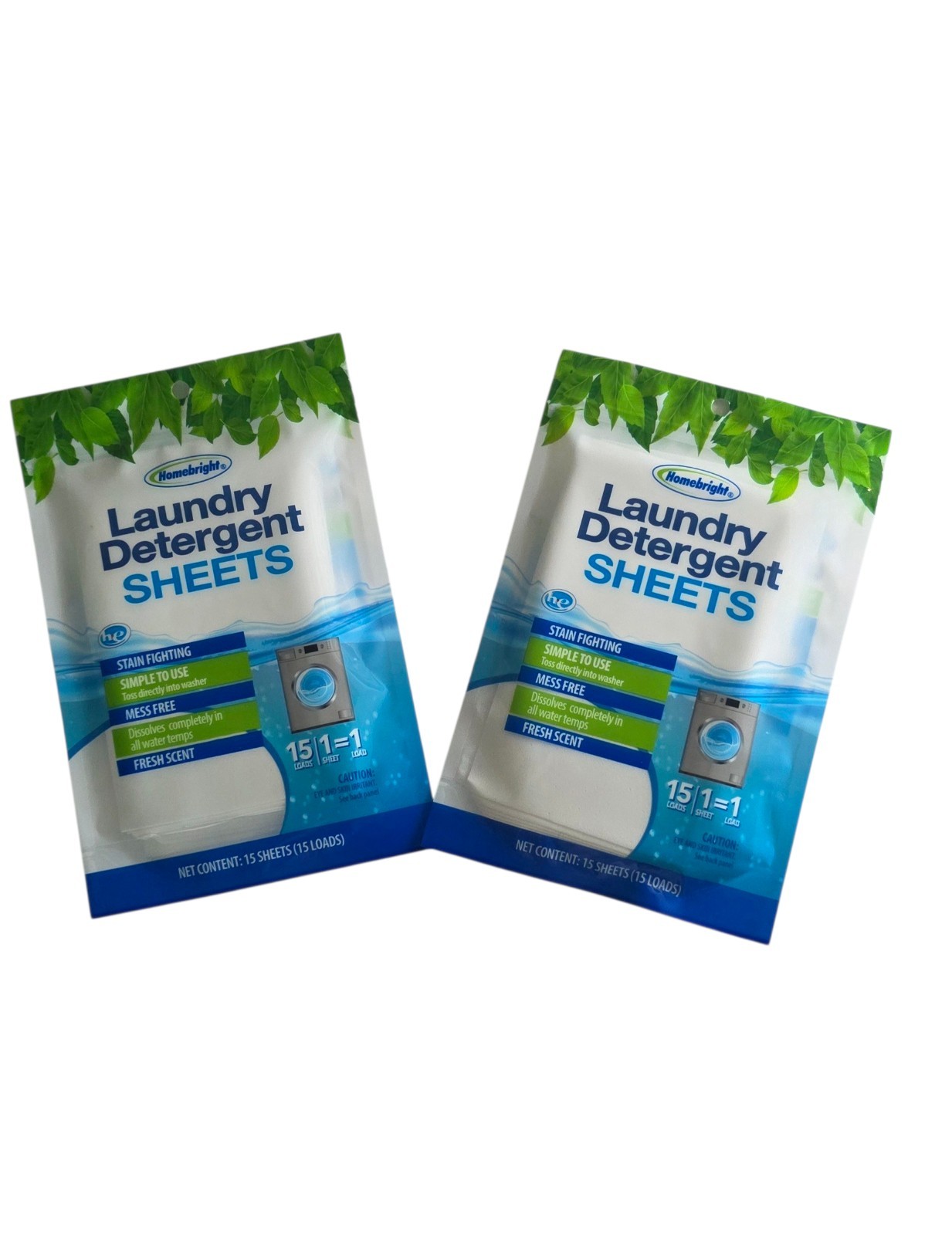 Homebright Laundry Detergent Sheets Fresh Scent ~2pk