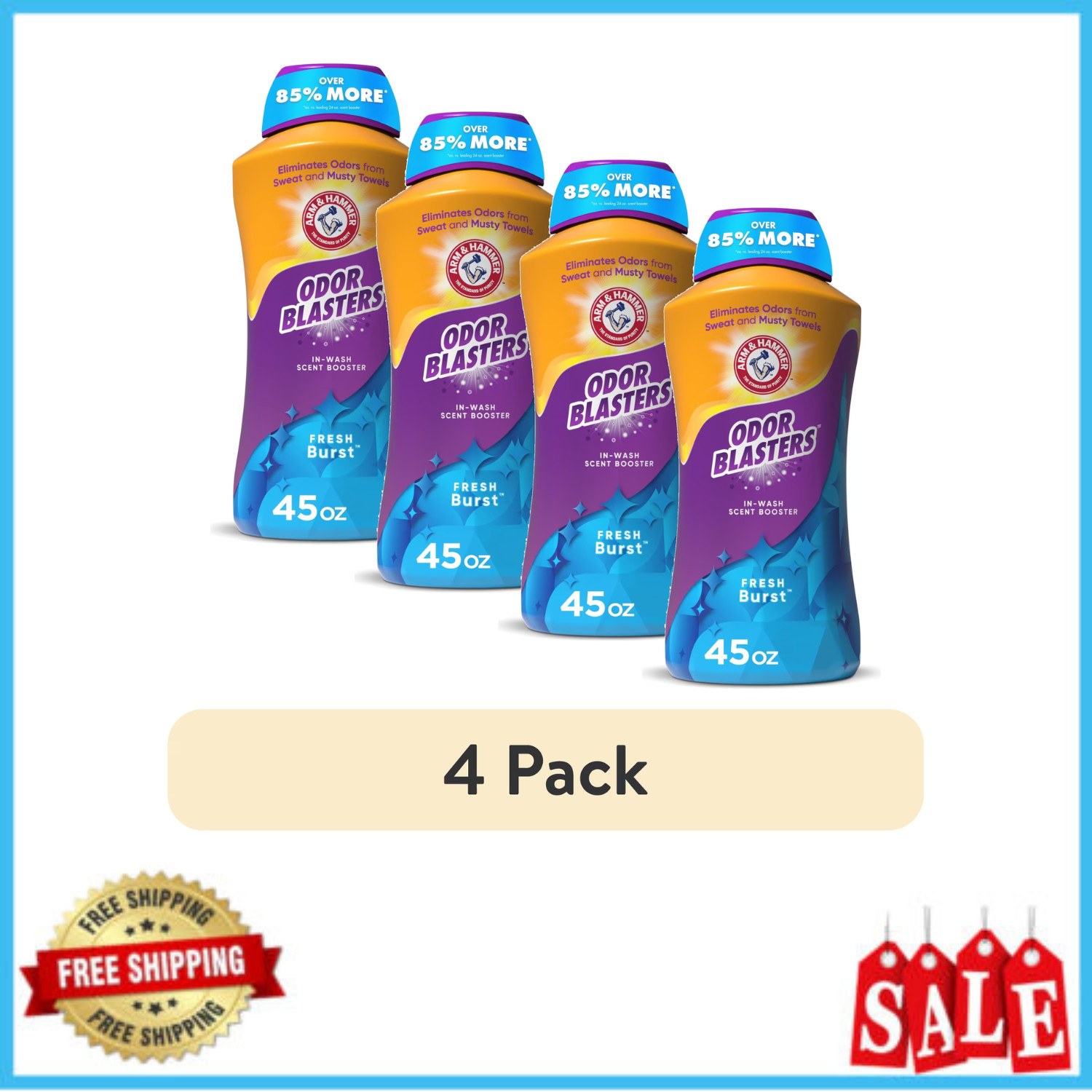 ARM & HAMMER Odor Blasters In-Wash Scent Booster Fresh Burst 45 Oz, 4 Pack