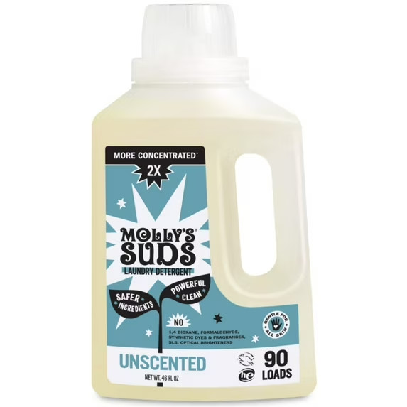Molly’s Suds Laundry Detergent Sensitive Skin Unscented 90 Loads