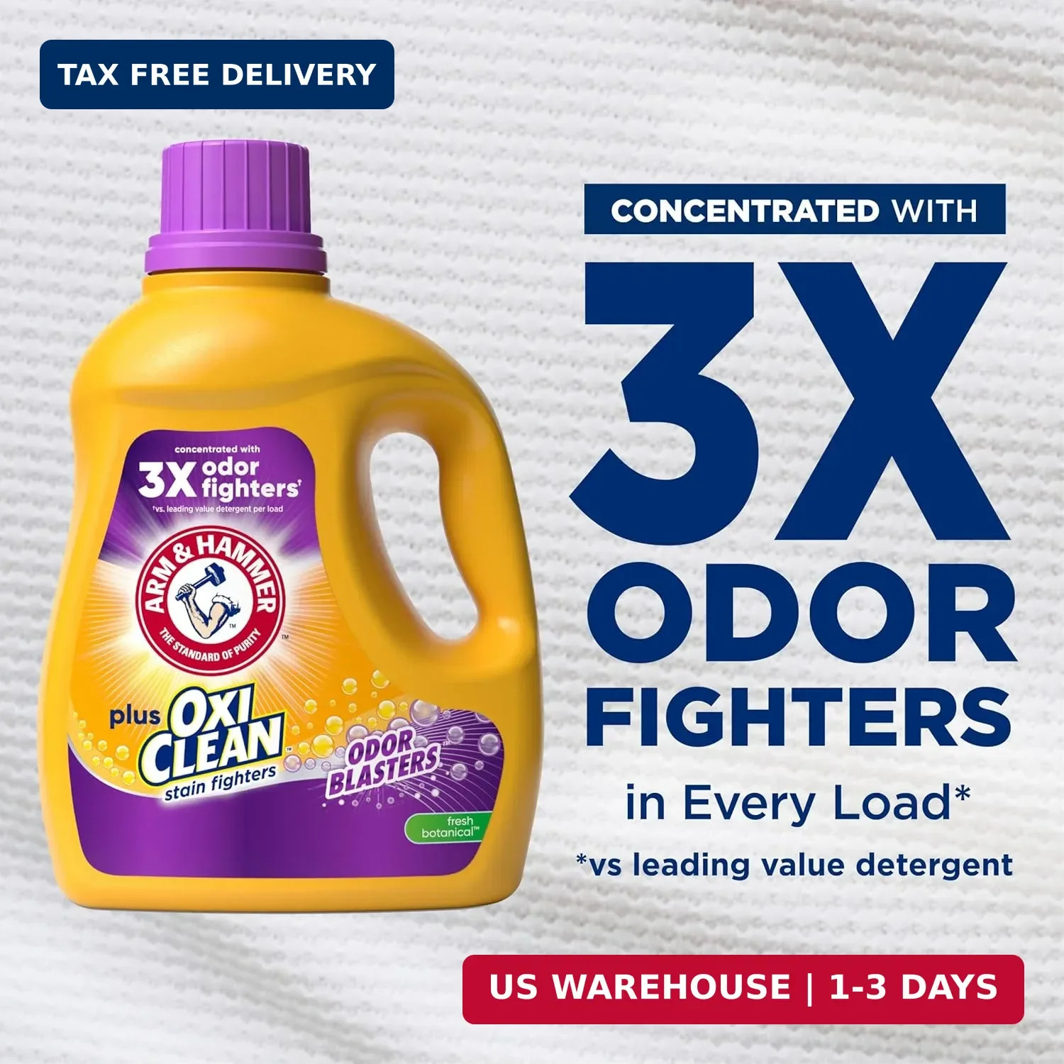 ARM & HAMMER Plus OxiClean with Odor Blasters Liquid Laundry Detergent, Laundry