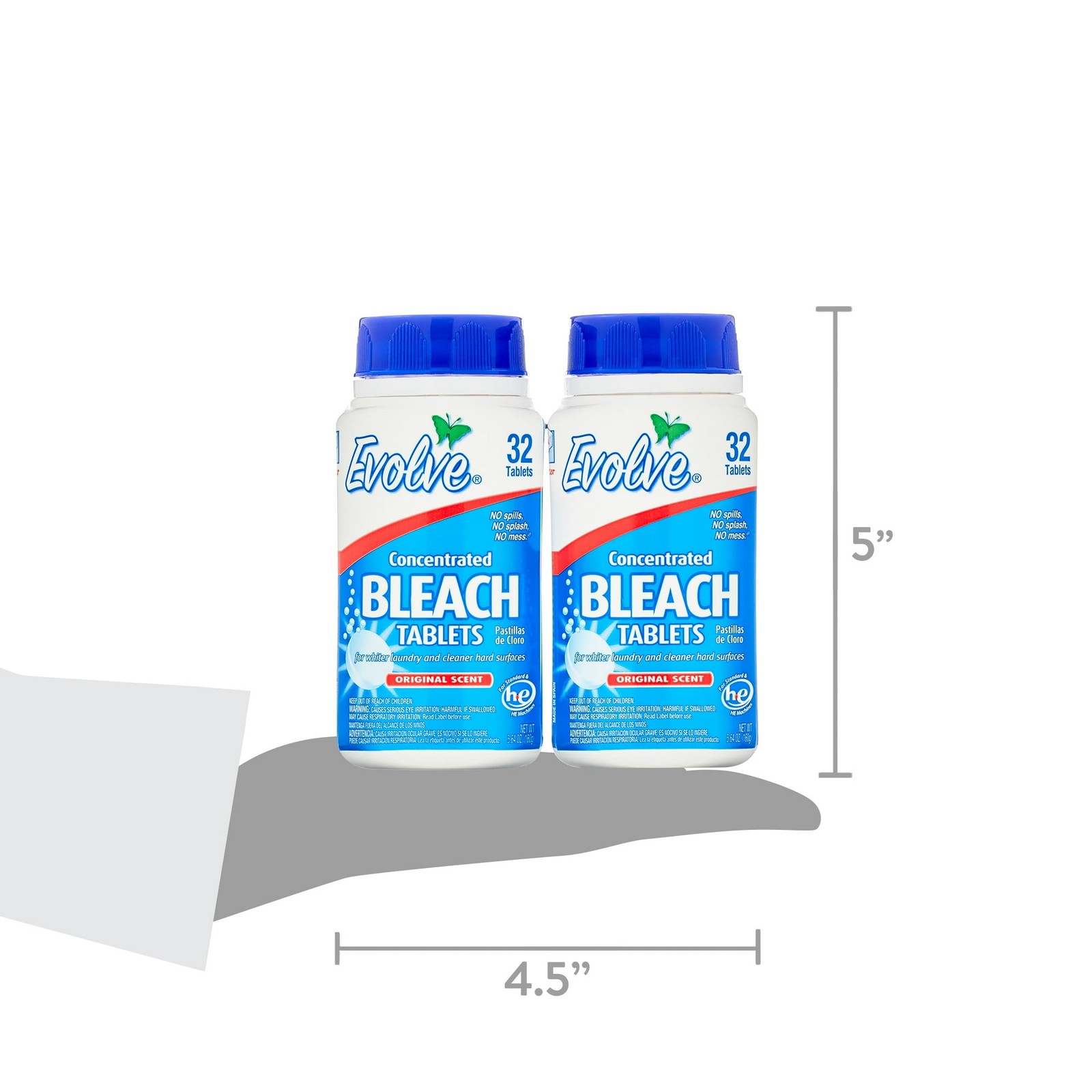 Evolve Ultra Concentrated Bleach Tablets, Original Scent, 64 Total Count