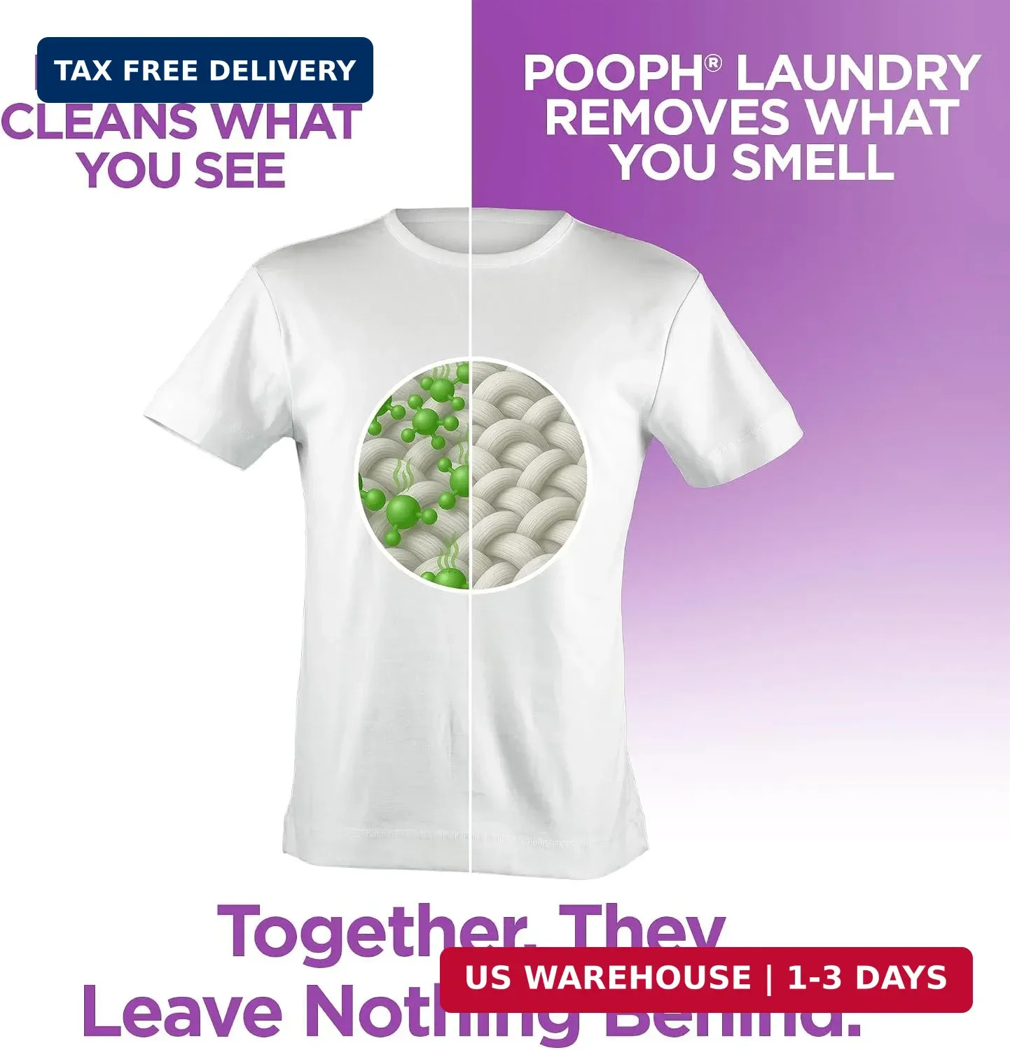 POOPH Laundry Odor Eliminator 2-Pack (2 x 32 oz, 32 Loads Total) – Pet Urine & S